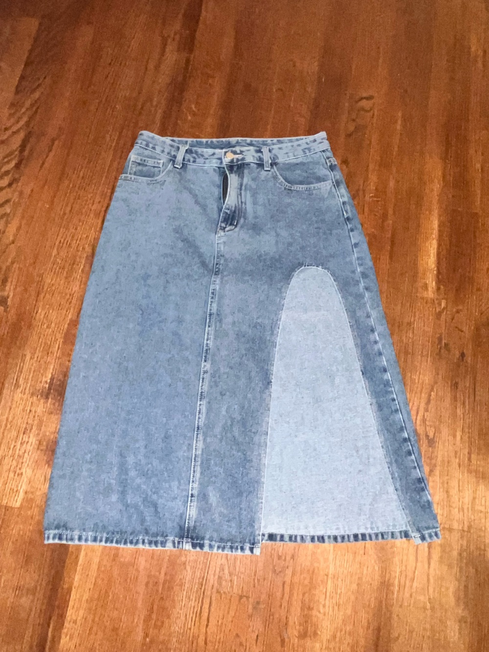 Cider Light Blue Denim Skirt